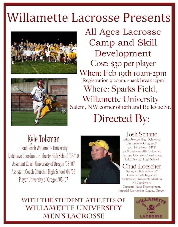 Willamette Lacrosse Skills Camp