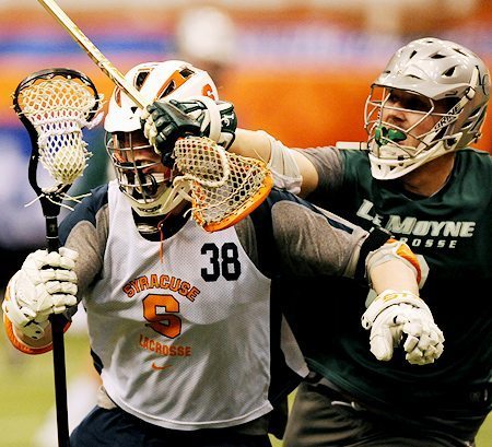 Syracuse LeMoyne scrimmage lacrosse