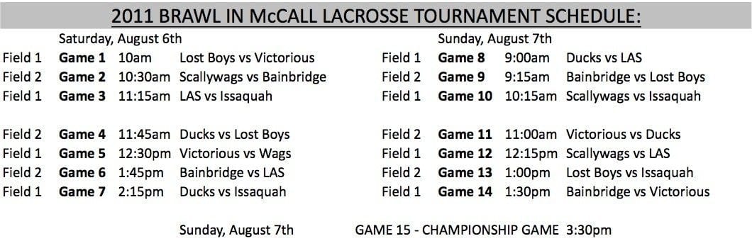 Brawl in McCall schedule 2011 lacrosse lax