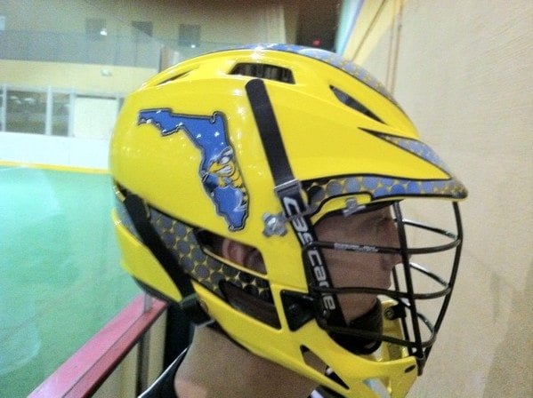 Florida Killer bee lacrosse helmet yellow lax cascade