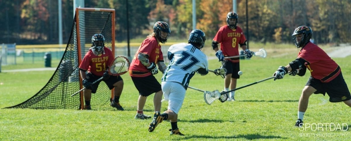 Guelph vs Nipissing lacrosse credit: SPORTSDAD Sports Photography