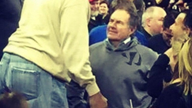 Bill Belichick Wearing Warrior Hoodie at Kentucky Basketball Game