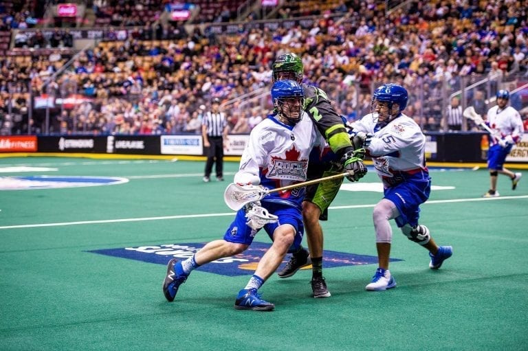 TORONTO, ON  - DEC 16,  2017: National Lacrosse League game between the Toronto Rock and the Saskatchewan Rush, (Photo by Ryan McCullough / NLL)