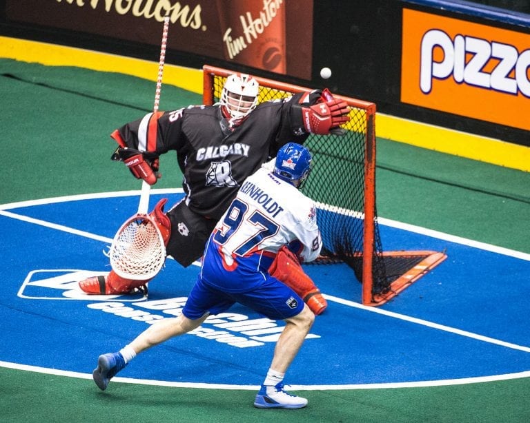 Christian Del Bianco Calgary Roughnecks Toronto Rock 2018 NLL Photo: Ryan McCullough