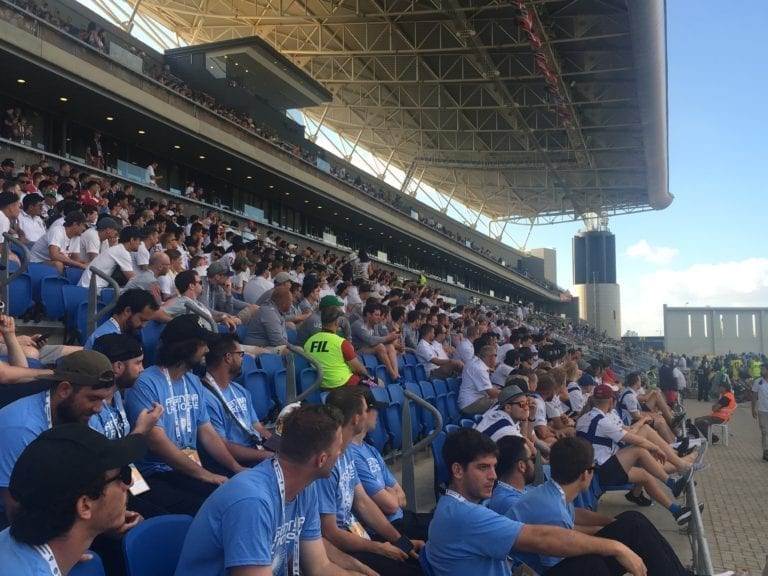 Fans at Netanya Stadium