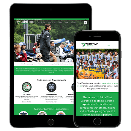 primetime lacrosse website development