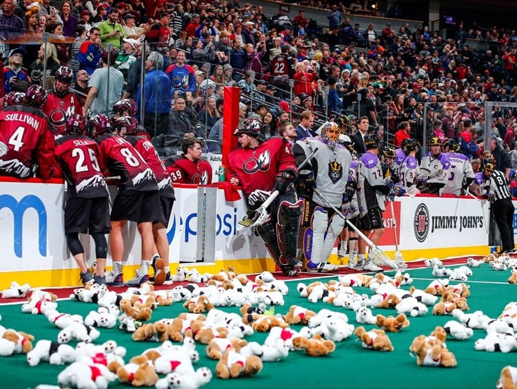 colorado mammoth teddy bear toss nll national lacrosse league